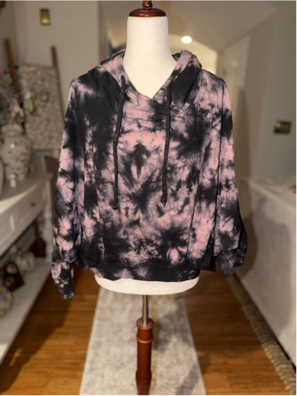 Young Fabulous & Broke Tie-Dye Hoodie Black Pink Size M